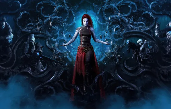 Picture the darkness, the game, fantasy world, characters, shooter, Ereshkigal, Outriders Worldslayer