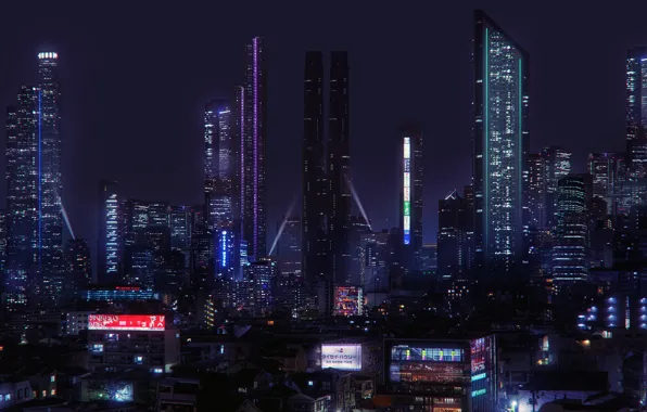 Future, night city, Cyberpunk, Jonathan Lucero, Scemestry City