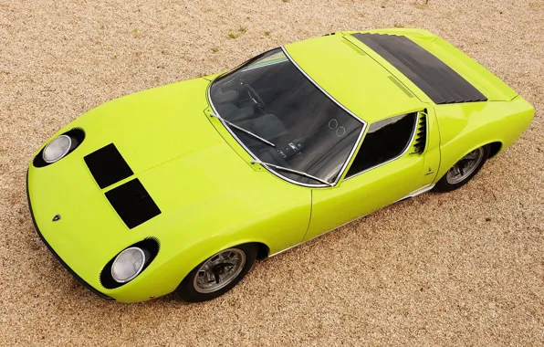 Color, Lamborghini, Retro, Green, Machine, Eyelashes, Top, Lights