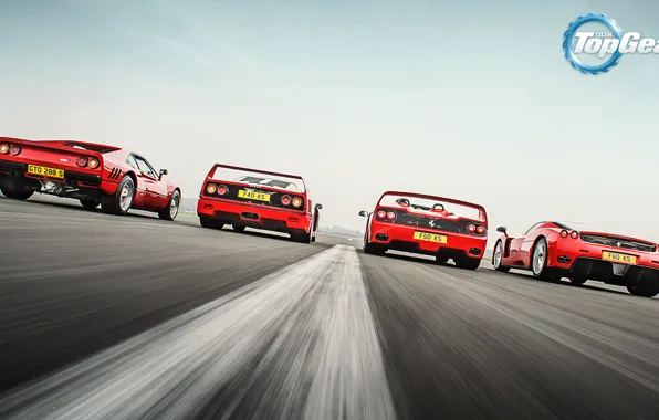 Top Gear, Ferrari, Red, F40, Enzo, Supercars, Track, Italian