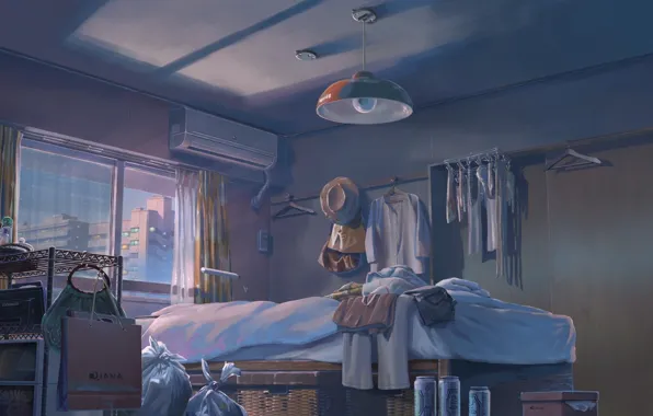 The evening, Room, Window, Anime, Things, Makoto Xingkai, Anime, Evening