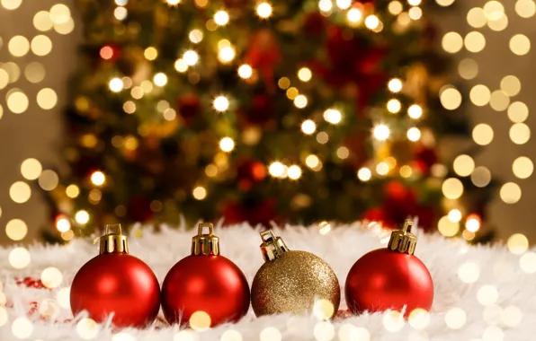 Balls, light, lights, glare, lights, background, holiday, Shine