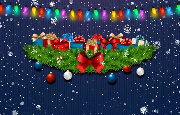 Minimalism, Snow, Christmas, Snowflakes, Background, New year, Holiday, Christmas