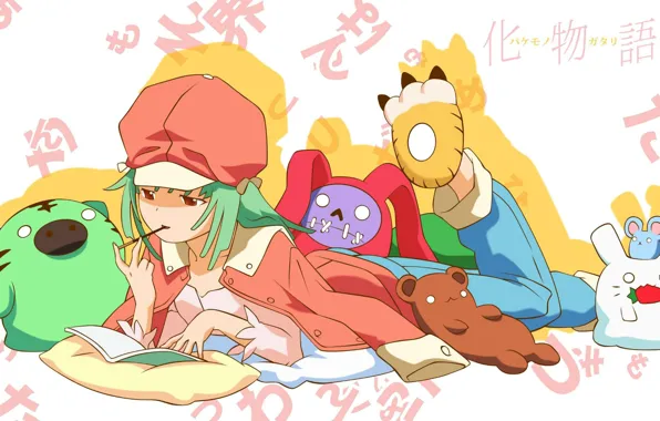 Characters, pillow, cap, pajamas, bakemonogatari, plush toy, sengoku nadeko, history of monsters