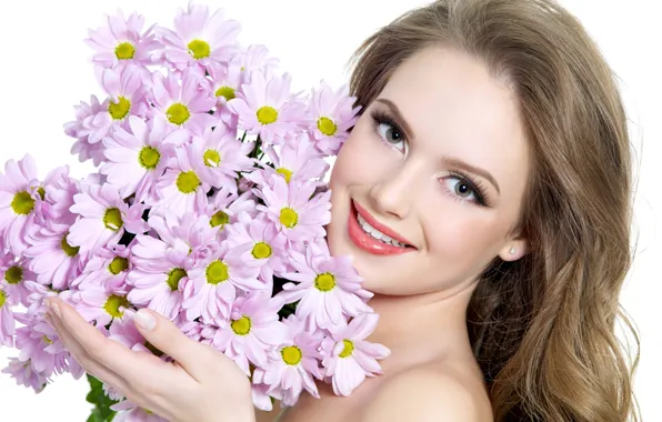 Summer, flowers, girl
