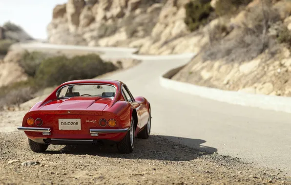 Picture shadow, Ferrari, Ferrari, back, Retro, Dino, 206GT