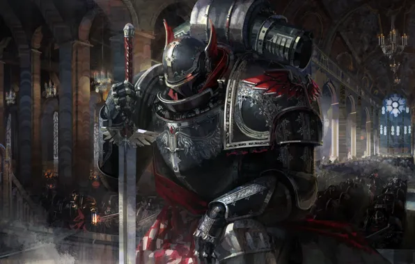 Armor, Sword, Temple, Fantasy, Dark Angel, Armor, Art, Art