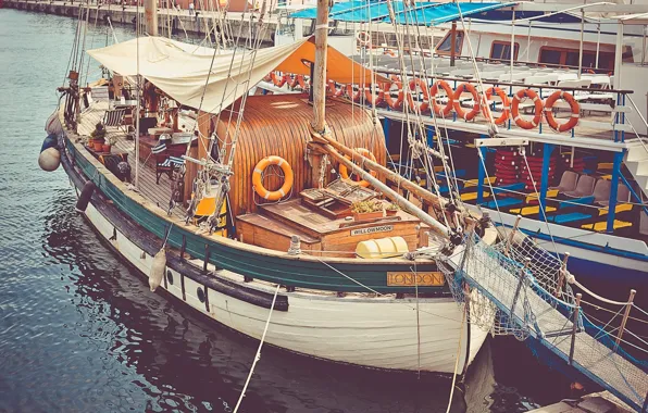 Marina, sailboat, ships, pier, LONDON, marina, sailboat