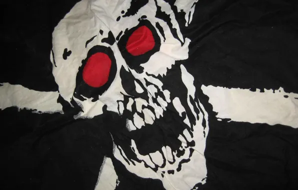 Picture black, Skull, flag, sake