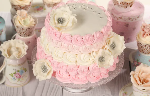 Cake, decoration, wedding, sweet, cupcakes