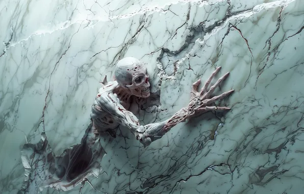 BACKGROUND, SKULL, BONES, WALL, SKELETON, MARBLE