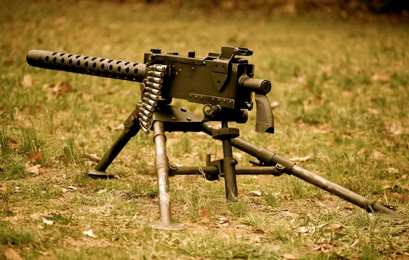 Picture grass, weapons, machine gun, Browning, machine gun, tape cartridges, "Browning", M1919