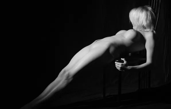 Chest, black and white, chair