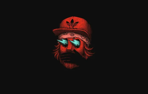 Minimalism, Hand, Face, Background, Beard, Art, Adidas, Cap