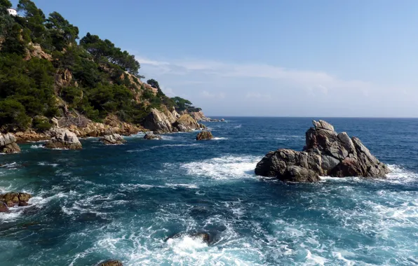 Sea, nature, rocks, Spain