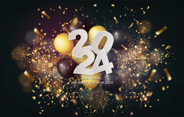 Figures, New year, date, composition, 2024, New Year 2024