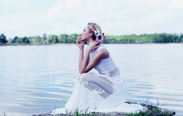 Picture girl, pose, background