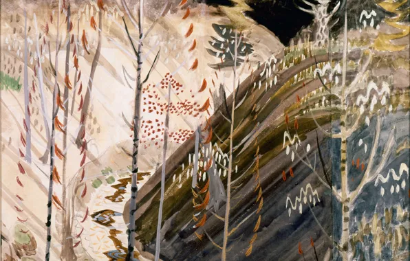 Picture nature, 1917, Charles Ephraim Burchfield, Pine Hollow in Spring