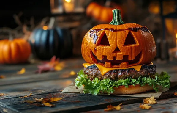Autumn, holiday, Board, food, cheese, pumpkin, pumpkin, Halloween