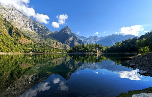 Forest, river, nature, mountains, lake, valley, highland