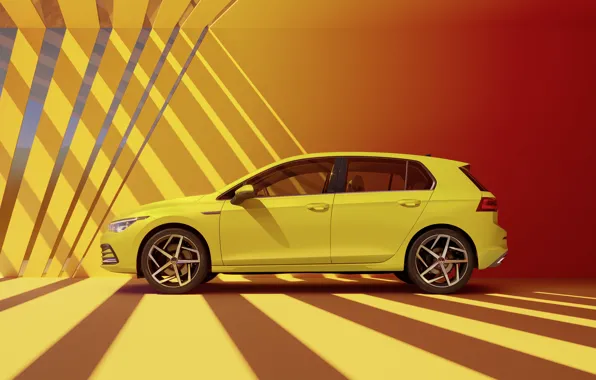 Volkswagen, side view, hatchback, Golf, hatchback, R-Line, 2020