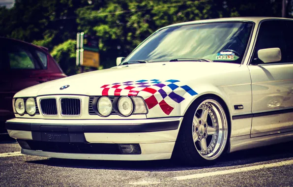 Picture lights, BMW, BMW, white, white, tuning, E34, stance
