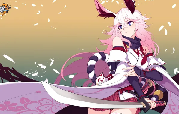 Girl, the game, sword, anime, ears, Honkai Impact 3rd