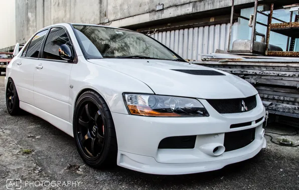 White, mitsubishi, lancer, evolution, evo, Lancer, Mitsubishi