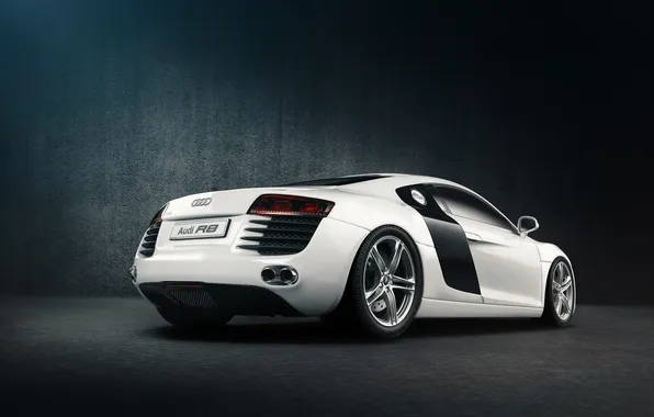 White, Audi, Audi, shadow, white, the rear part