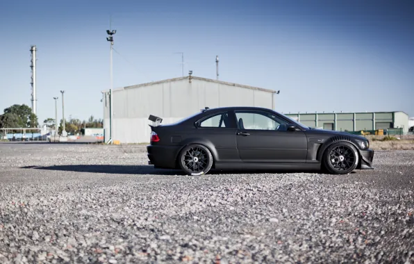 Black, tuning, BMW, BMW, profile, black, E46