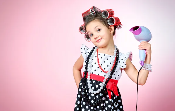 Decoration, face, smile, child, girl, beads, girl, dress