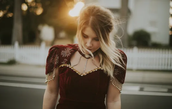 Girl, the wind, hair, outfit