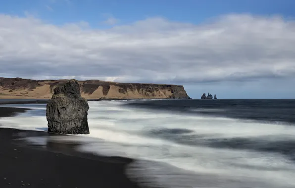 Sea, landscape, Iceland, Vik in Myrdal