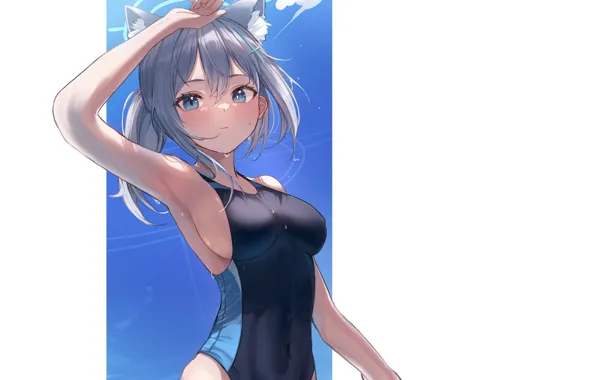Kawaii, girl, hot, sexy, wet, fox, anime, water