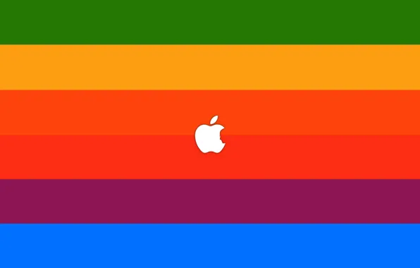 Picture sign, paint, apple, minimalism, colors, logo, logo, minimalism
