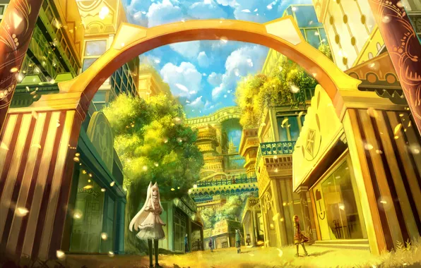 Picture girl, art, fabulous city, bounin