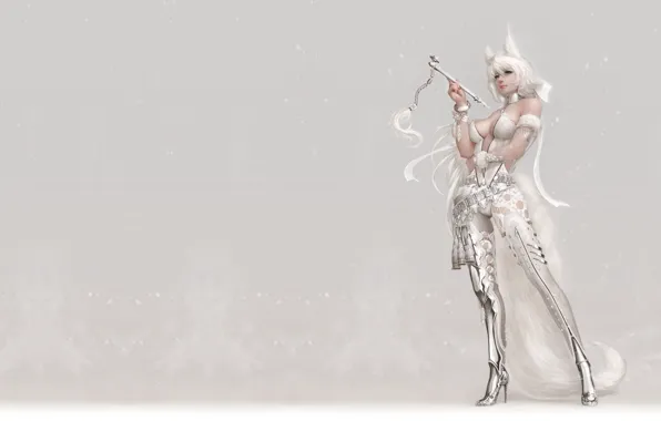 Winter, girl, the game, art, costume, China, Fox