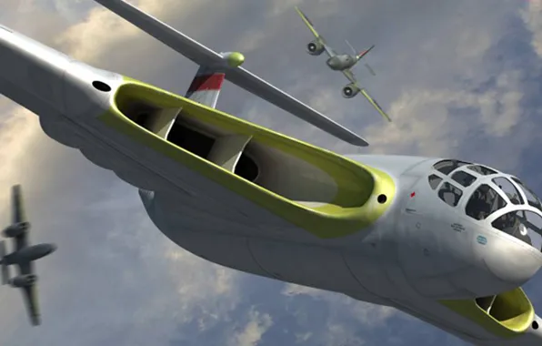 Picture the concept, bomber, the plane, Heinkel, Bomber, Range, Long