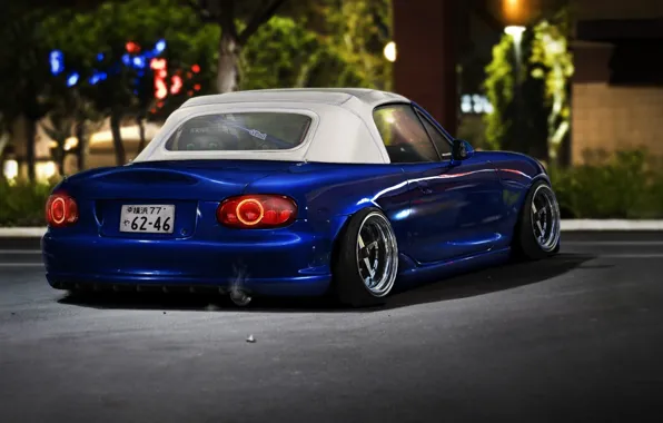 Smoke, Mazda, Blue, Mazda, Parking, Blue, Miata, Smoke