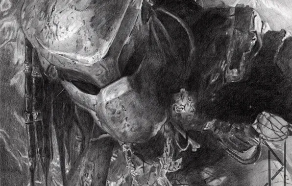 Figure, predator, alien, helmet, pencil, Predator, thing