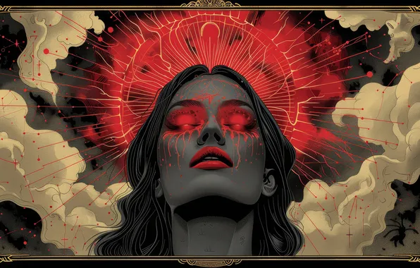 Girl, women, tarot cards, Tarot cards, AI art, AI art, neural network, neural network