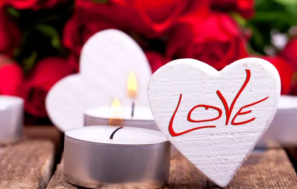 Picture love, heart, roses, candles