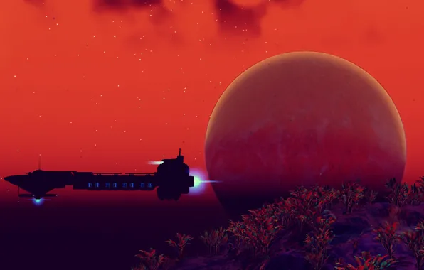 Planet, starship, No Man's Sky, Hello Games