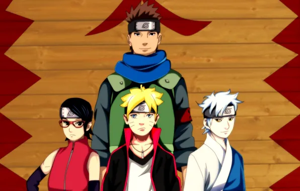 Picture fire, girl, Naruto, boy, ninja, shinobi, scarf, sensei