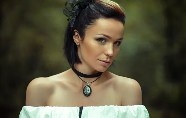 Look, background, model, portrait, makeup, brunette, hairstyle, beauty