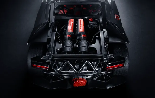 Engine, Lamborghini, black, Lamborghini, rear, Elemento, Sesto, elemento