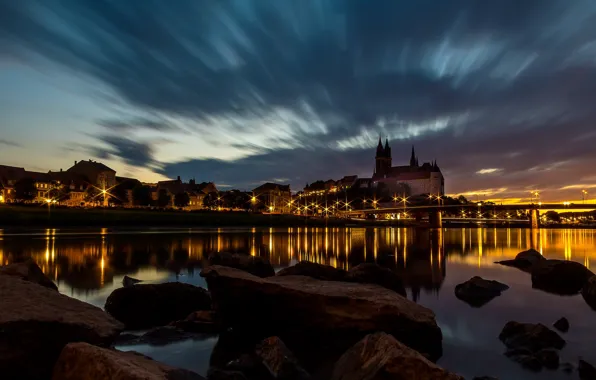 Picture lights, the evening, Germany, Meissen