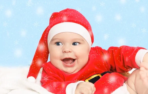 Holiday, new year, Christmas, Christmas, New Year, child, baby, santa