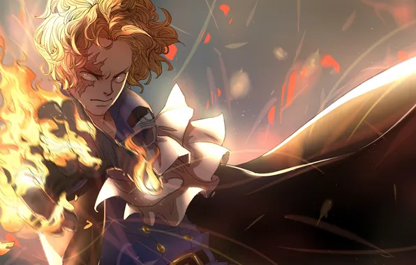 Look, flame, guy, One Piece