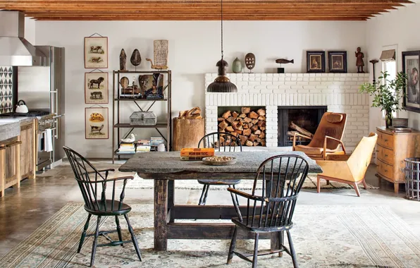 Style, interior, kitchen, oven, dining room, ranch, Outside of Los Angeles, Secluded Horse Ranch